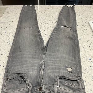 Blank nyc grey the bond distressed high rise raw hem jeans 29